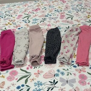 6 pairs of girls fleeced leggings (5 pairs from gap kids, one pair from h&m